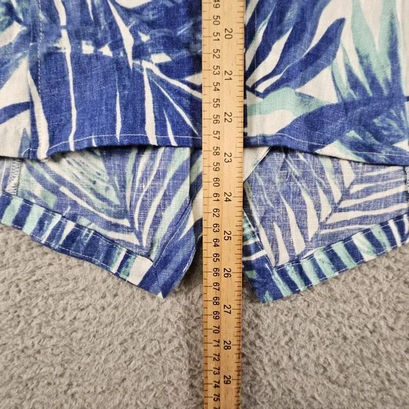 Chicos Cardigan Womens 1/M Hawaiian 100% Linen Tropical Floral Paradise Cardigan - Picture 10 of 13